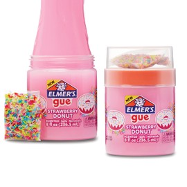 Elmer’s Gue Premade Slime Strawberry Donut Fluffy Slime Scented Includes Rainbow Sprinkle Add-Ins 2 Count