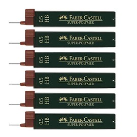 Faber-Castell 205040 Super Polymer Pencil Leads Set of 6 with 12 Leads Each 0.5 mm HB Hardness