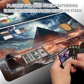 Board Game MTG Playmat + Free Waterproof Bag, Stitched Edges, Smooth Rubber Surface, MTG PlayMat with Zones (An Original All Is Dust Playmat) (With Zone)
