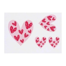 4 x 'Heart Full Of Hearts' Temporary Tattoos - Water Resistant, Skin-Safe, Non-Toxic Transfers, Mixed Sizes (TO00078836)
