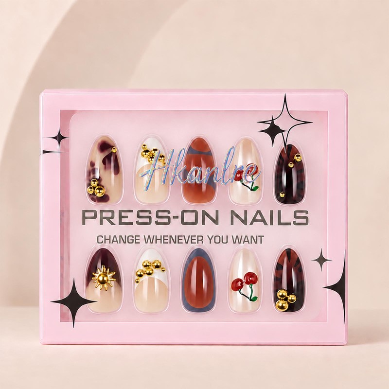 Short Press-On Nails Square Fake Nails Jelly Acrylic Fake Nail