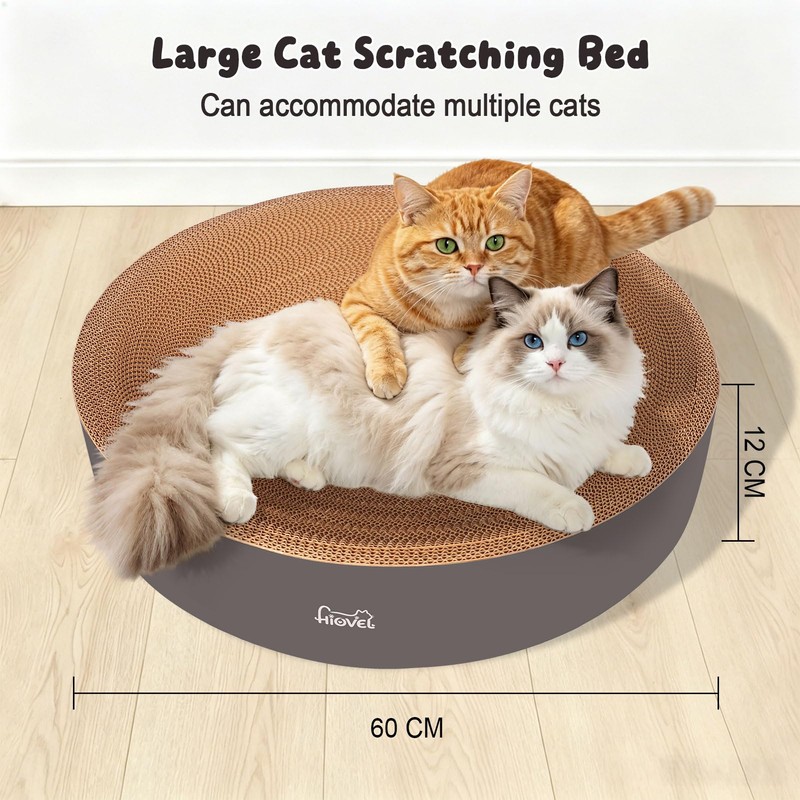2 in 1 Round Cat Scratching Board, Cardboard Cat Scratcher