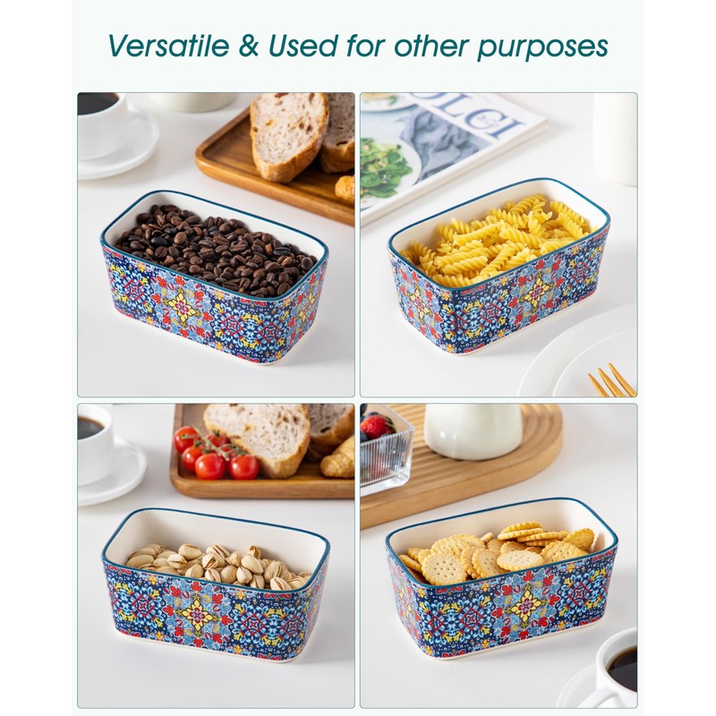 vancasso SIMI Butter Dish with Lid, 6.5" Large Butter Dish