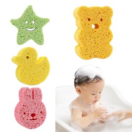 Baby Bath Sponges, Pack of 4 Baby Wash Sponge, Bath Sponge, Shower Sponge, Children, Bath Sponge, Cute Shower Sponge, Baby, Cartoon Shape