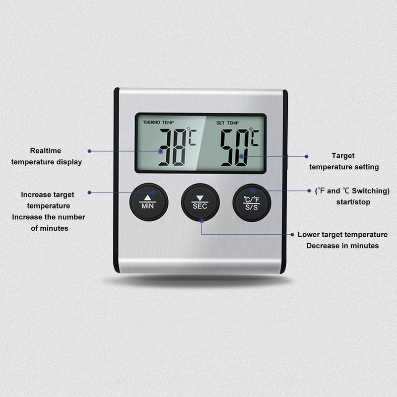 Magnet Design Barbecue Thermometer Food Meat Temperature Meter with Alarm