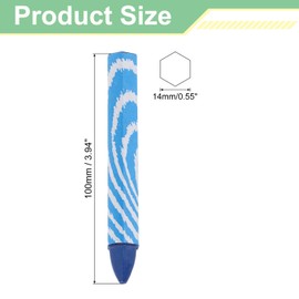 uxcell Lumber Marking Crayons, 6 Pcs Blue Hex Wax Tire Marker, 4" x 0.55" Hex Waterproof Drawing Crayons Furniture Marker for Wood, Glass, Cartons, Cloth, Stone, Ceramics