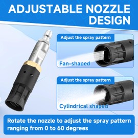 JOEJET Downstream Soft Wash Nozzle, Adjustable 0-60° Twist Nozzle with 1/4 Inch Quick Connect, 2-3 GPM