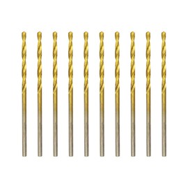 Titanium HSS Metal Drill Bit 1.5 mm x 40 mm x 10 Pieces Professional Polished Cobalt Twist Drill Bit for Stainless Steel and Metal