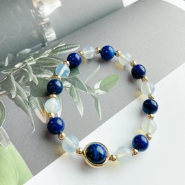 MILAKOO Natural Stone Bracelet Women's Healing Stones Bracelet Women Rose Quartz Bracelet Opal Gemstones Bangle, Stone