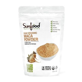 Sunfood Superfoods Sunfood Organic Maca Powder - Maca Root Powder, Maca Powder Organic, Maca Supplement for Men & Women with Adaptogens, Peruvian, Raw, Vegan, Premium Maca Powder - 8 Oz Bag