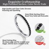 Bestyle 2MM Thin Band Eternity Rings 925 Sterling Silver Black
