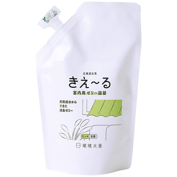 Kieeru D Series Deodorizing Jelly, For Indoor Use, Refill, 16.9 oz (480 g), Mint, For Rooms, Made in Japan, 100% Natural Ingredients, Deodorizing Beads