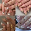4 Sheets Gold French Line Nail Stickers 3D Self-Adhesive Gold
