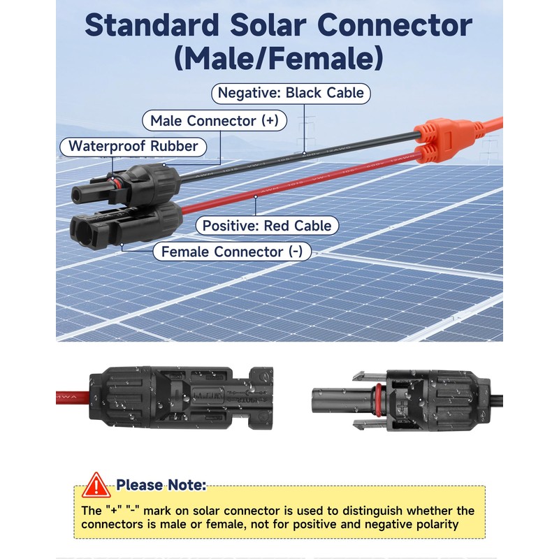YHPWOQ 6FT Solar Connector to DC 8mm Adapter Cable