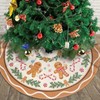 Christmas Tree Skirt,Gingerbread Xmas Tree Skirt Rustic Farmhouse Tree Skirt