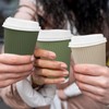 Whaline 100Pcs Nude Sage Green Disposable Coffee Cups with Lids
