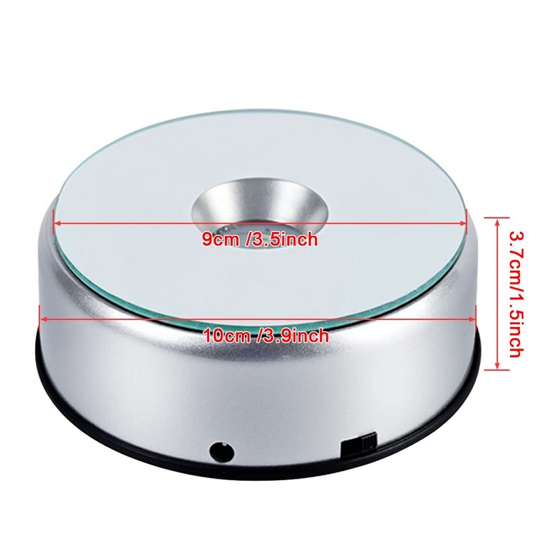 4" LED Rotating Display Base for Crystals Glass Art, Colorful