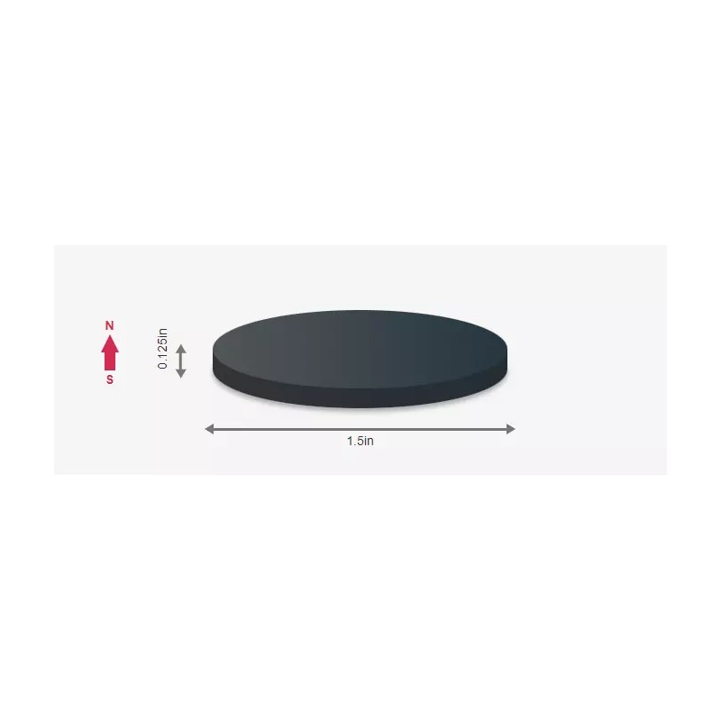 Radial Magnets Ferrite (Ceramic) Disk Magnet - 1.5" x 1/8"(A)