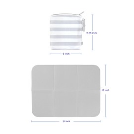 Ubbi Ubbi Portable Changing Mat with Gray and White Storage Bag, Gray