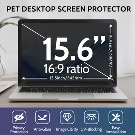 Twugs Laptop Privacy Screen 15.6 Inch, for 16:9 Aspect Ratio Laptop Screen Privacy Shield, Anti-Glare & Blue Light Filter | Removable Privacy Shield | Screen Protector