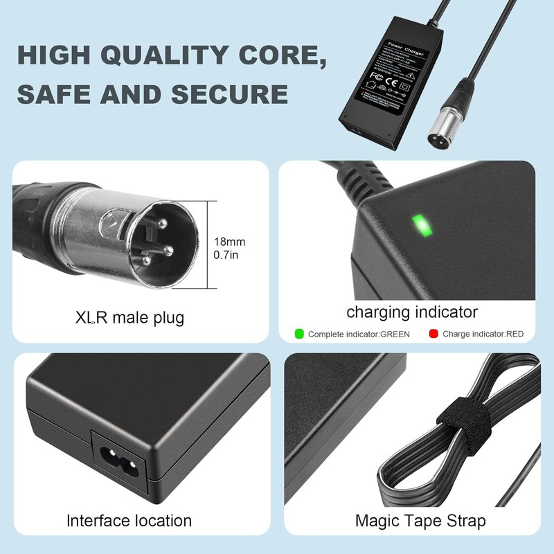 24V 2A Scooter Charger, Suitable for Go Go Elite Traveler,