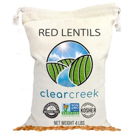 CLEAR CREEK Certified Glyphosate Residue Free Red Lentils | 4 LB | Non-GMO | Kosher | Vegan