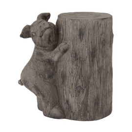 Deco 79 Magnesium Oxide Pig Garden Sculpture, 16" x 10" x 16", Brown