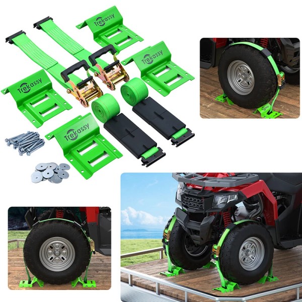 Trekassy Etrack ATV UTV Wheel Chock Car Trailer Tie Down