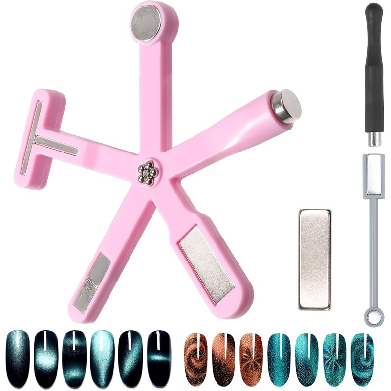 Kit 4pcs Imán de Uñas 3D Ojo de Gato Magnético