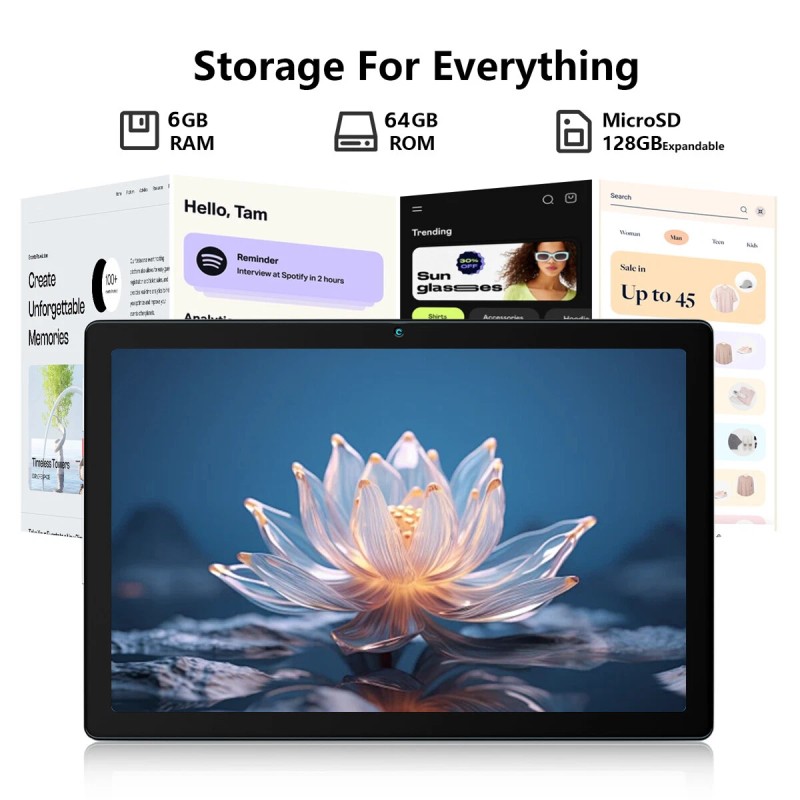 Jeazans 2025 Tablet 10 inch Android 13 Tablet 6+64GB 1280x800