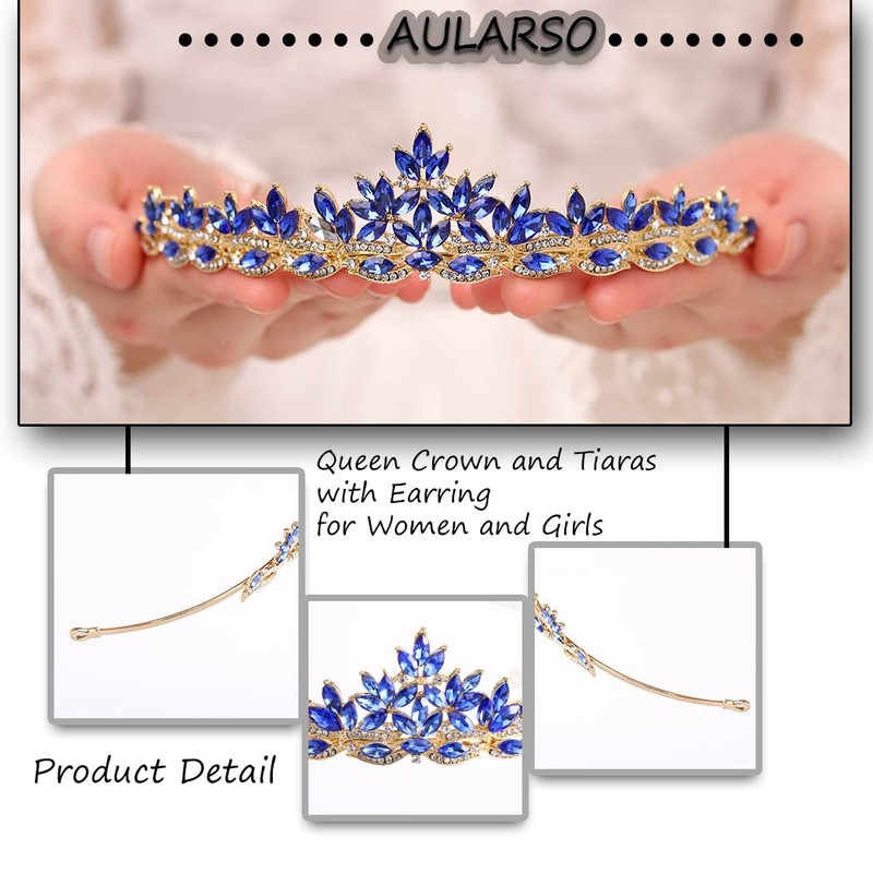 Aularso - Juego de tiaras y coronas de princesa para
