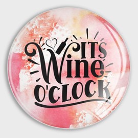 Luckluccy Refrigerator Magnets Glass Magnets Its Wine Oclock Cute Fridge Magnets Red Wine Grape Inspiring Lettering Saying Garage Magnet for Fridge Mailbox Car Metal Decoration 4 Pcs