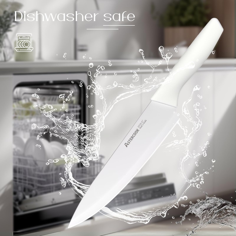 15-Piece Kitchen Knife Set with Block and Sharpener Dishwasher Safe