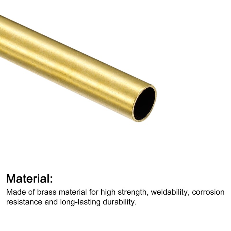 sourcing map Brass Tube, 10mm OD 0.5mm Wall Thickness 250mm