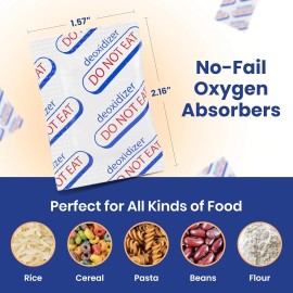 Wallaby 100 Pack 500cc Oxygen Absorbers Food Safe for Mylar Bags, Storage, Canning
