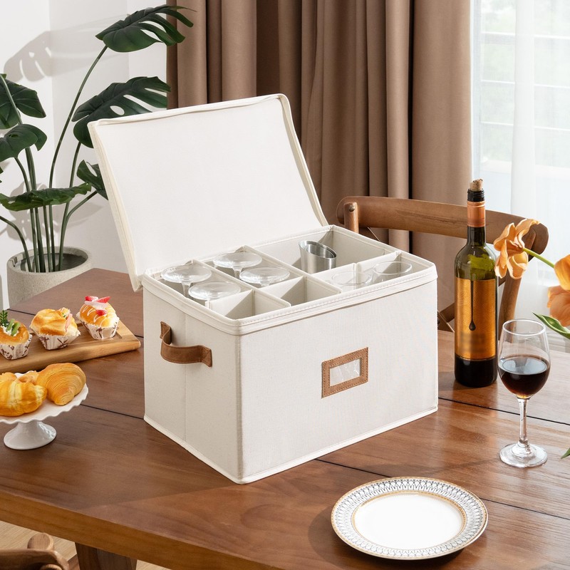 StorageWorks Stemware Storage Cases, Hard Shell Wine Glass Storage Box