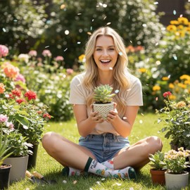 HAPPYPOP Gardening Gifts for Women - Nature Gardening Socks, Plant Lady Gifts, Gift for Nature Lovers