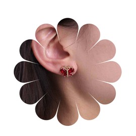 Inilbran Boho Ruby Butterfly Earrings Vintage Red Butterfly Stud Earrings Red CZ Butterfly Earrings Minimalist Butterfly Statement Earrings Jewelry for Women and Girls