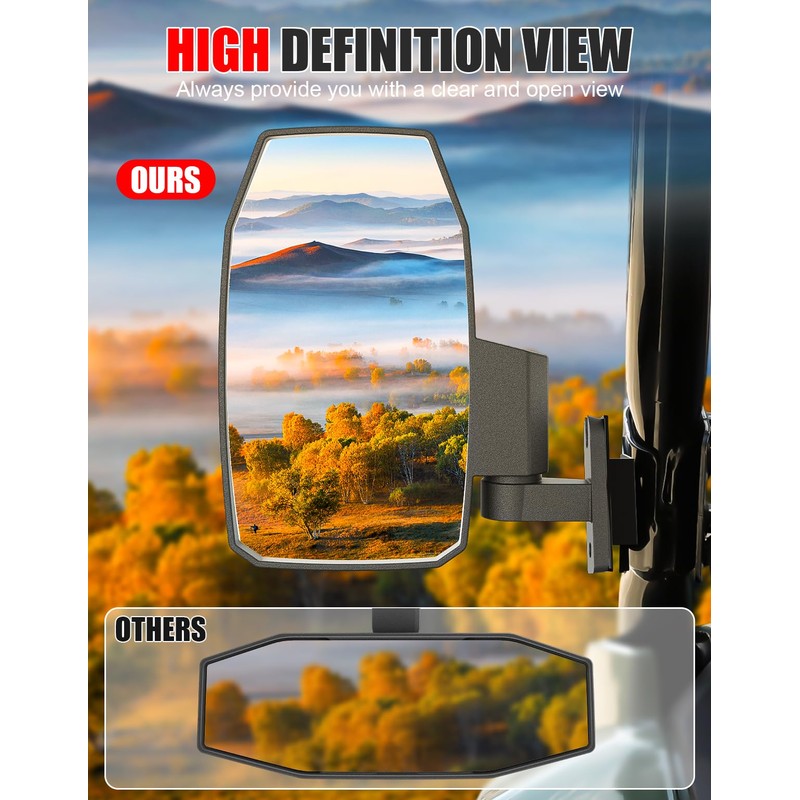 XATVXUTV Adjustable Side Rearview Mirrors Compatible with Honda Pioneer 700-2