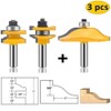 OLETBE 3 PCS Router Bit Set, 1/2-Inch Shank Round Over