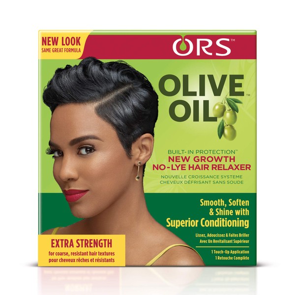 ORS Olive Oil Build-In Protection New Growth No-Lye Hair Relaxer, Extra Strength and Conditioning Relaxer