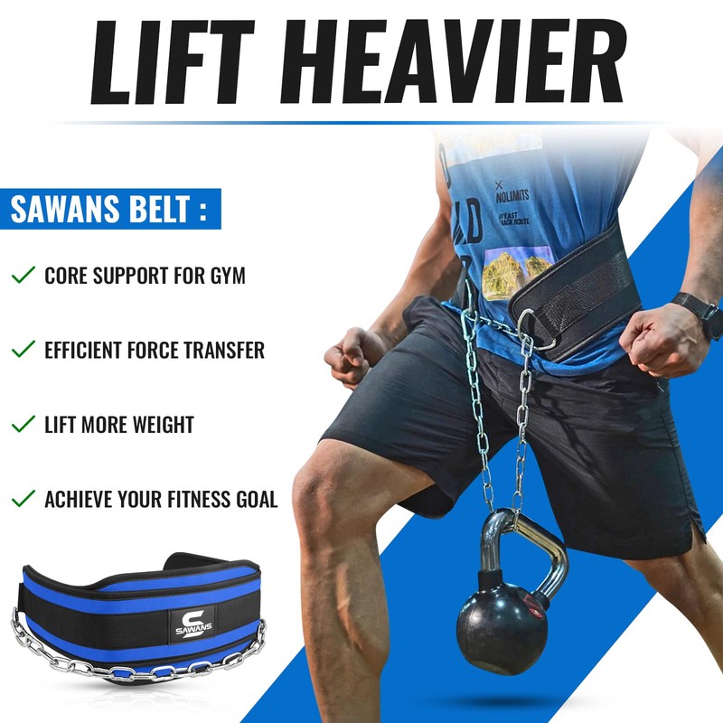 Dip Belt with 36 Inches Heavy Duty Bodybuilding Weight Lifting