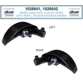Replacement Wheel Brake Left W/Hardware, Plastic Cover for Drive Nitro Rollator - 1 Each - Part # 1026641 Left