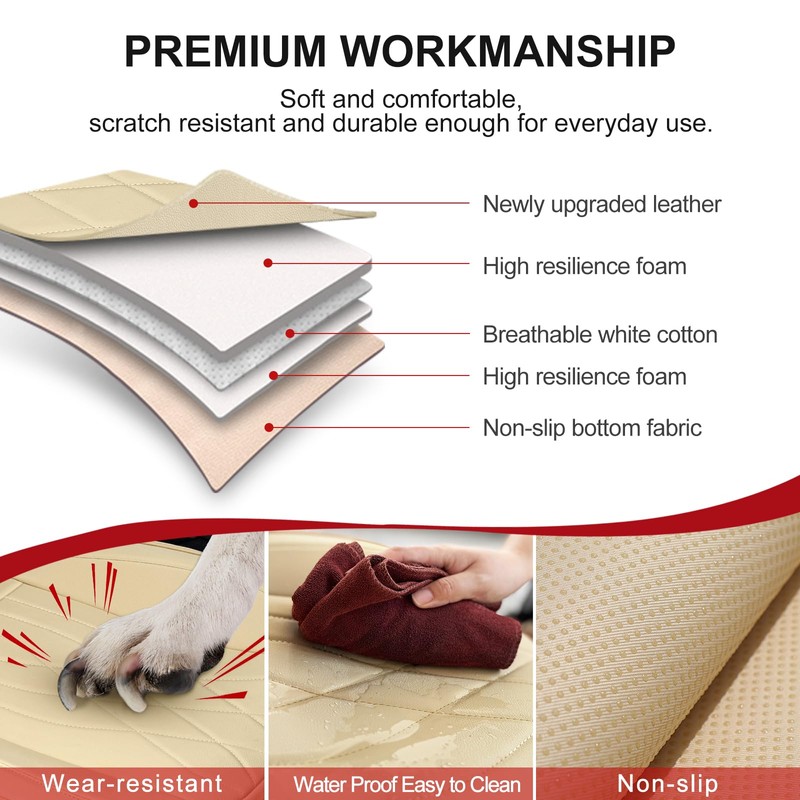 2 Pack Leather Front Car Seat Cover, Anti-Slip and Full