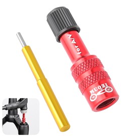 JeeGoWooss Bike Fork Valve Adapter, Anti-Slip Shock Pump Valve Adapter, Adjustable Front Fork Air Adapter for Mountain Bike, Road Bike, Other Tbings with Same Valve Type (Red, 2in)