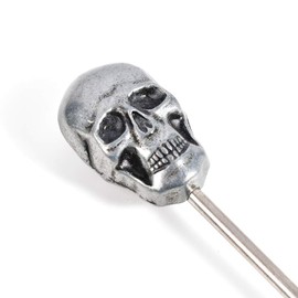 HOKPA Cocktail Picks Skull, Creative Stainless Steel Reusable Fruit Olive Toothpicks Appetizers Sticks for Bar Cocktail Martini Picks (6PCS Skull)