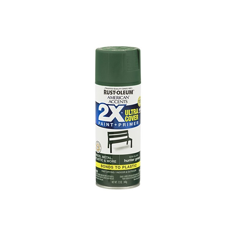 Rust-Oleum 327952 American Accents Spray Paint, 12 oz, Semi-Gloss Hunter