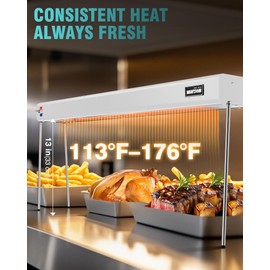WantJoin Food Heat Lamp - 36 Inch 86-176°F/30-80°C Commercial Food Warmer Lamp Strip, 750W Electric Aluminum Hanging & Freestanding Dual-Use Heat Lamps, for Kitchen, Catering, Restaurant, Buffet
