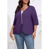 POSESHE Womens Plus Size Cardigan Sweater Short Sleeves Lightweight Knit