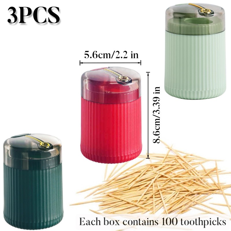 Orrdiffi Creative Automatic Toothpick Dispenser Toothpick Dispenser, Automatic Pop-Up Toothpick